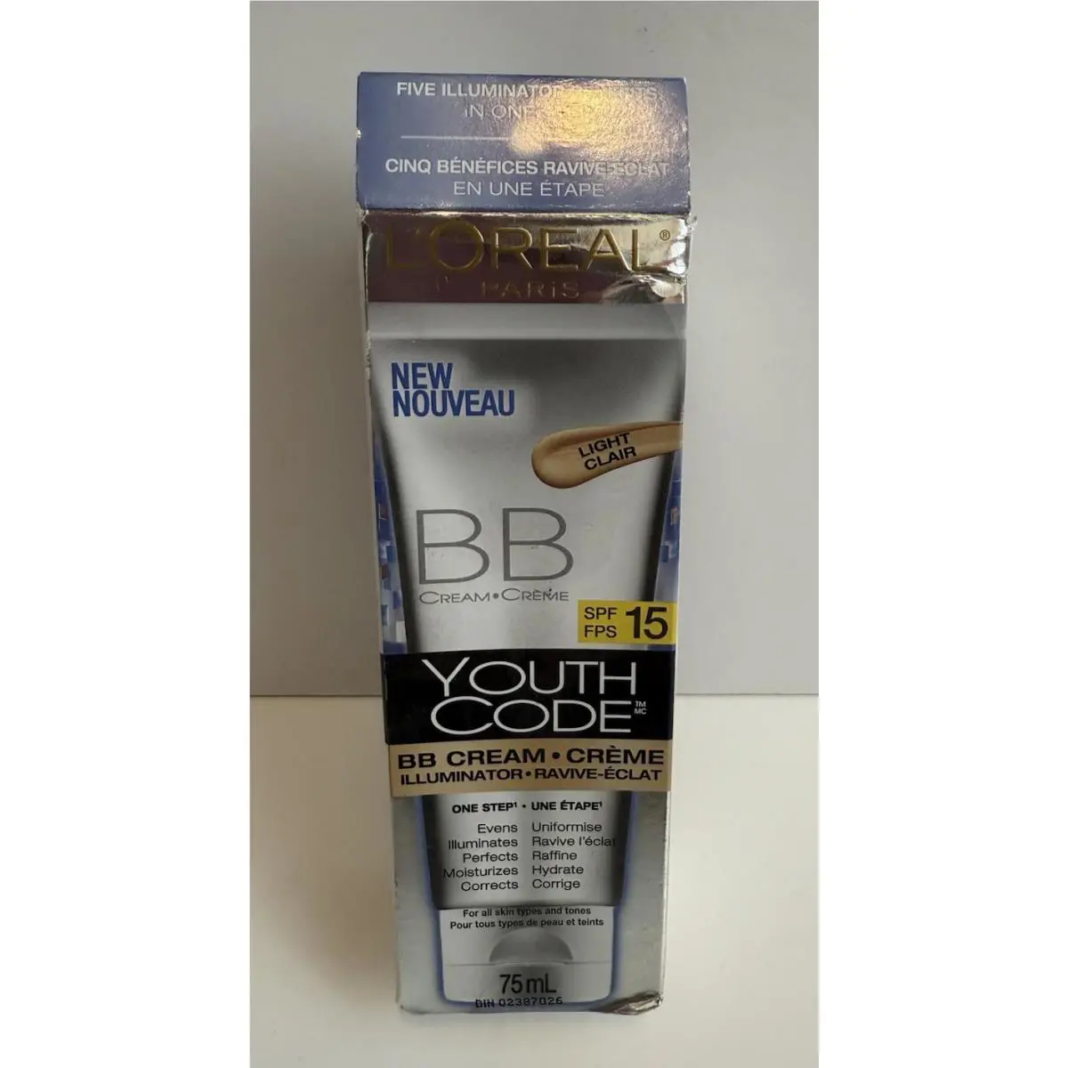 1 Loreal Light BB Cream Illuminator Youth Code Spf 15 2.5oz