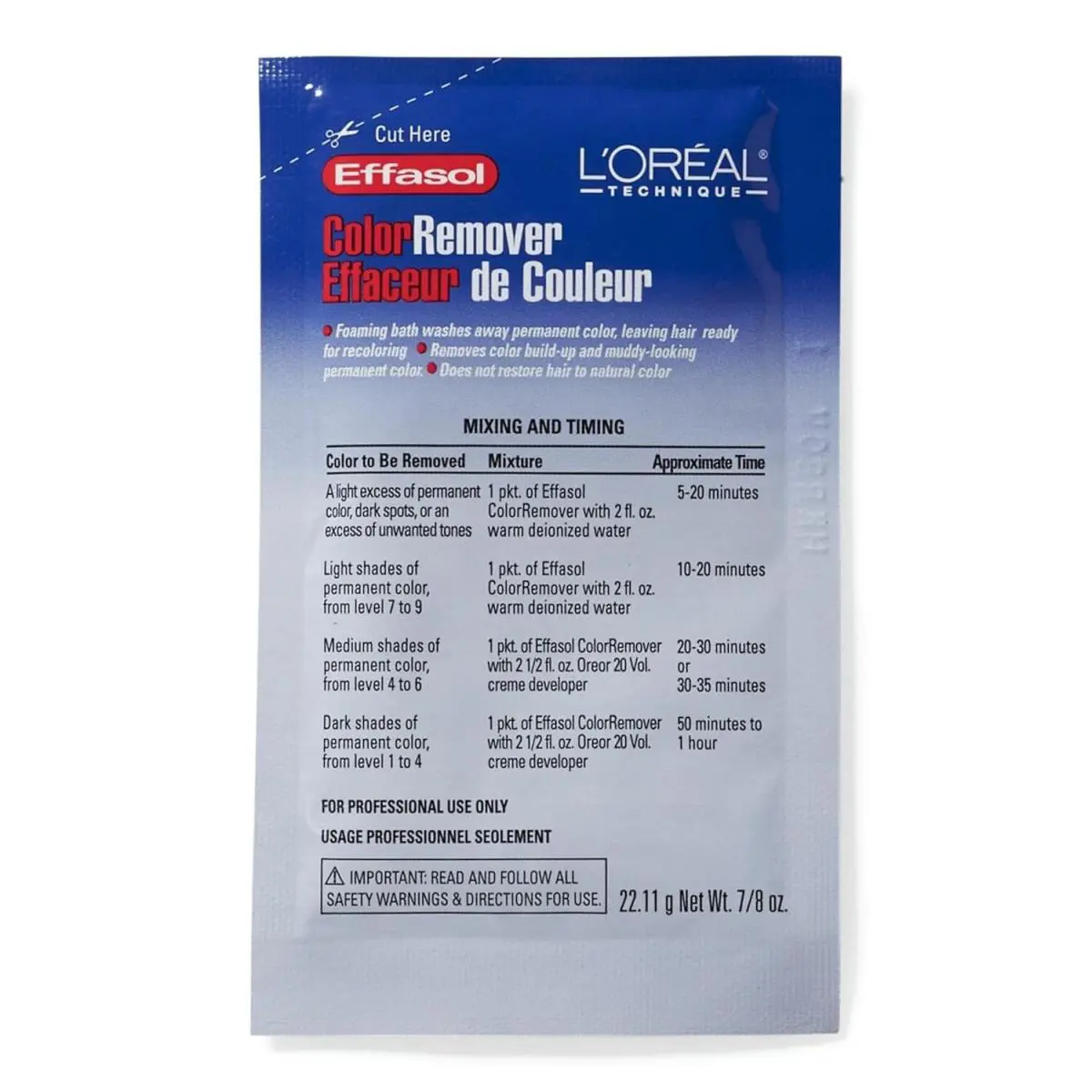 L`oreal Effasol Color Remover Leaves Hair Ready For Recoloring 1 Packe