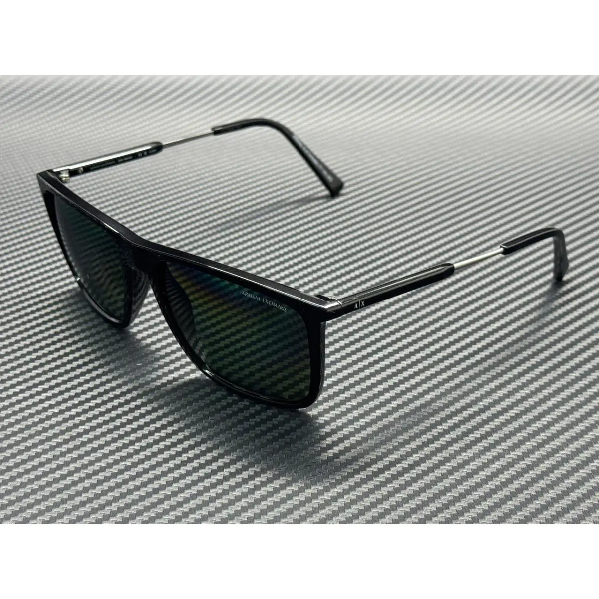Armani Exchange AX4160S 81582J Shiny Black Dark Green Polarized Men`s 57 mm Sung