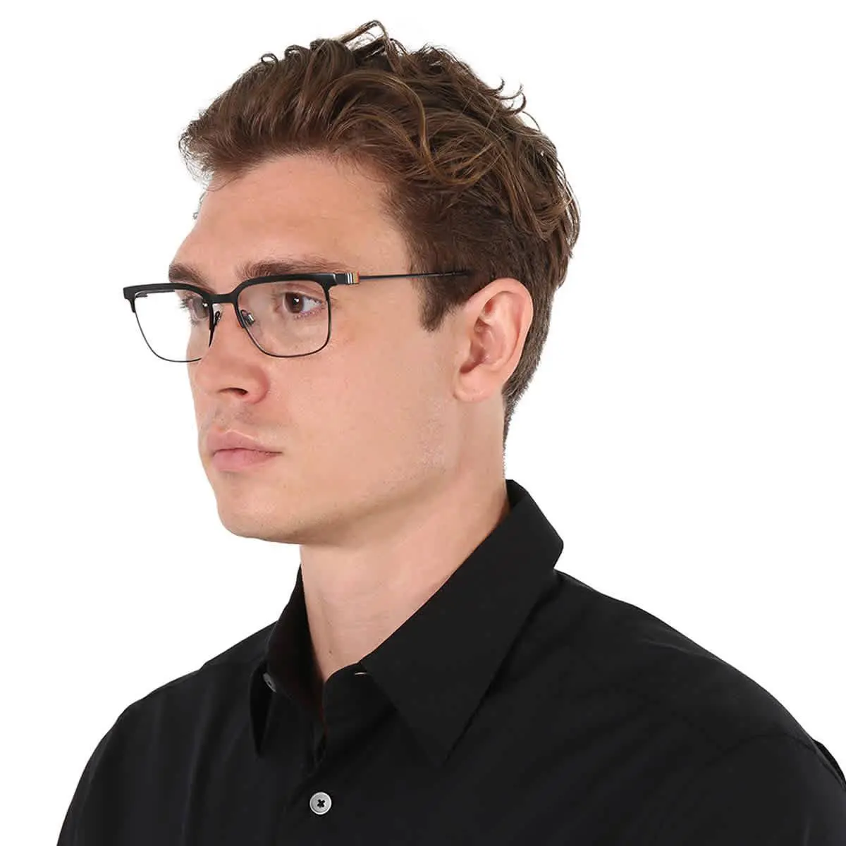 Burberry Douglas Demo Square Men`s Eyeglasses BE1375 1007 56 BE1375 1007 56