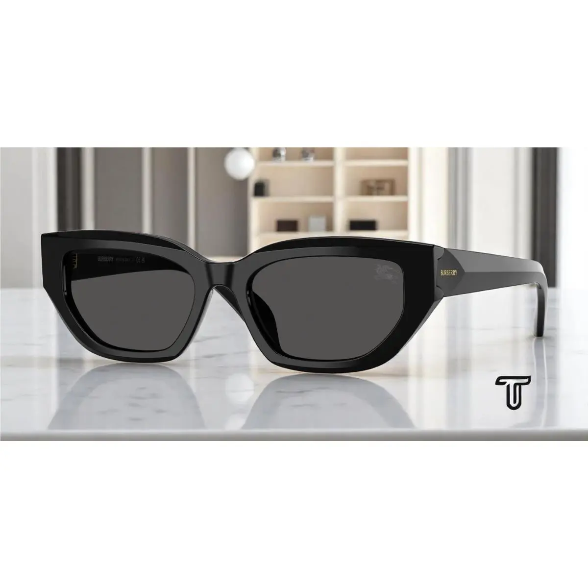 Burberry BE4463D 300187 Black Dark Grey 54 mm Women`s Sunglasses