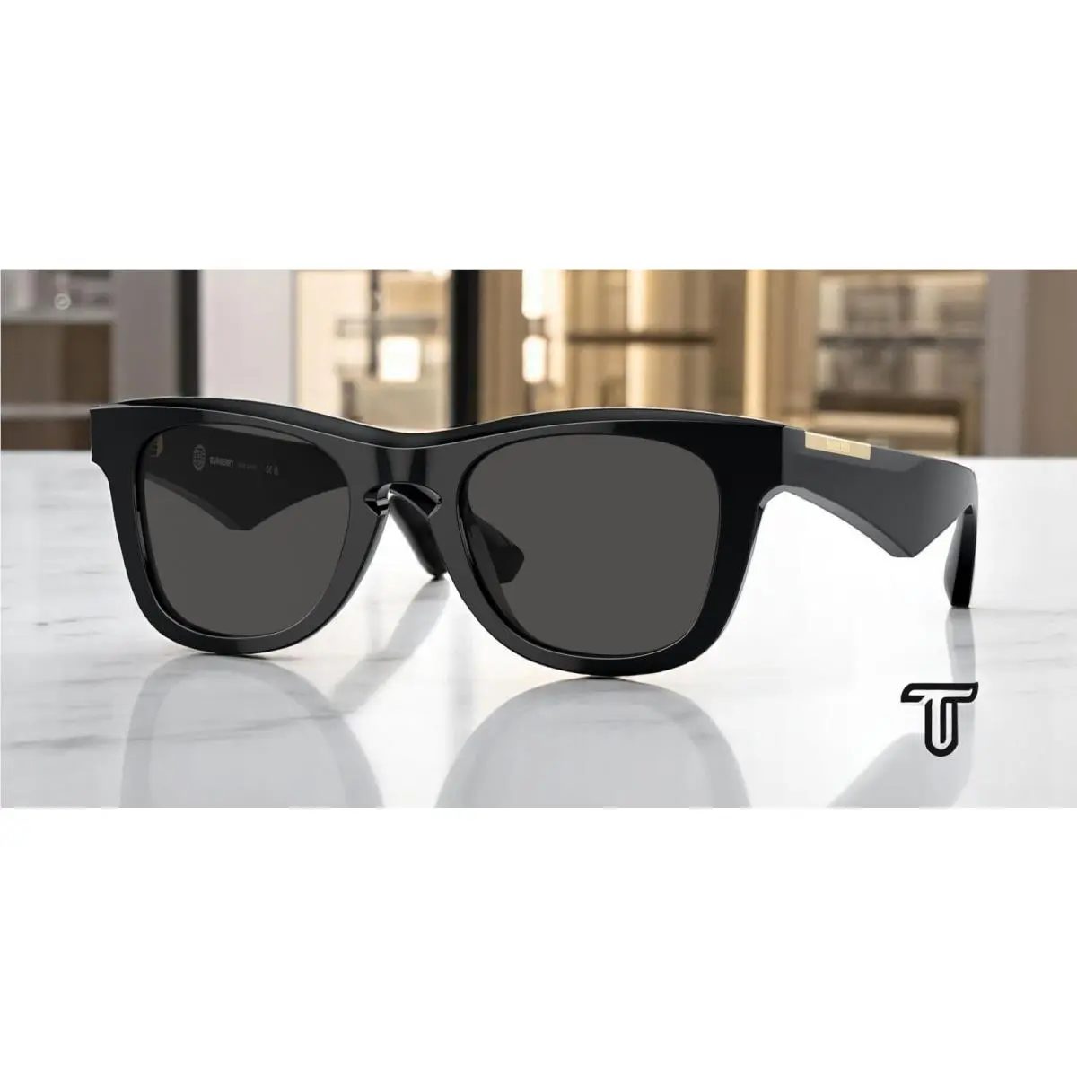 Burberry BE4426 300187 Black Dark Grey 50 mm Men`s Sunglasses