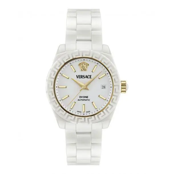 Versace Womens DV One White Ceramic 40mm Bracelet Fashion Watch