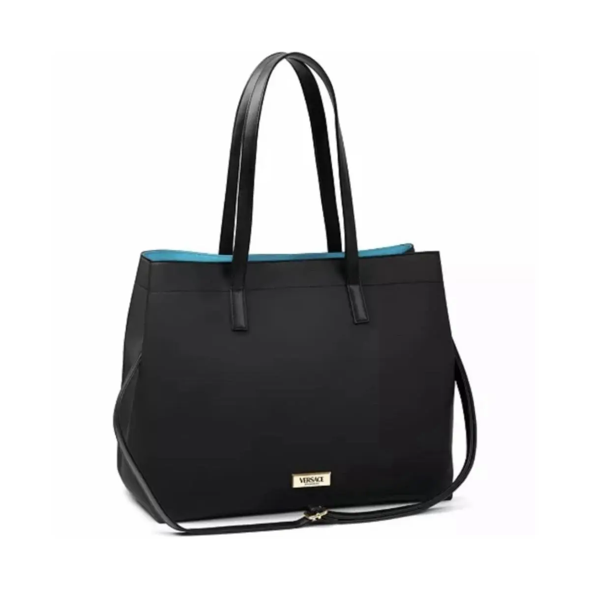 Versace Parfum Fragrance Women Large Tote Shoulder Zipper Bag Black