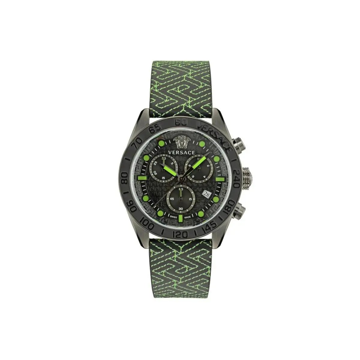 Versace Greca Dome Chrono 43mm Quartz Men`s Watch VRSCVE6K00223 - Dial: Black