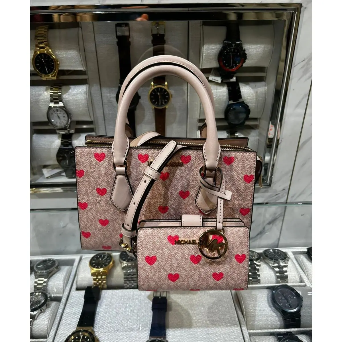 Sheila Small Purse Satchel Messenger Handbag Crossbody Bag + Wallet POWDER BLUSH by Michael Kors