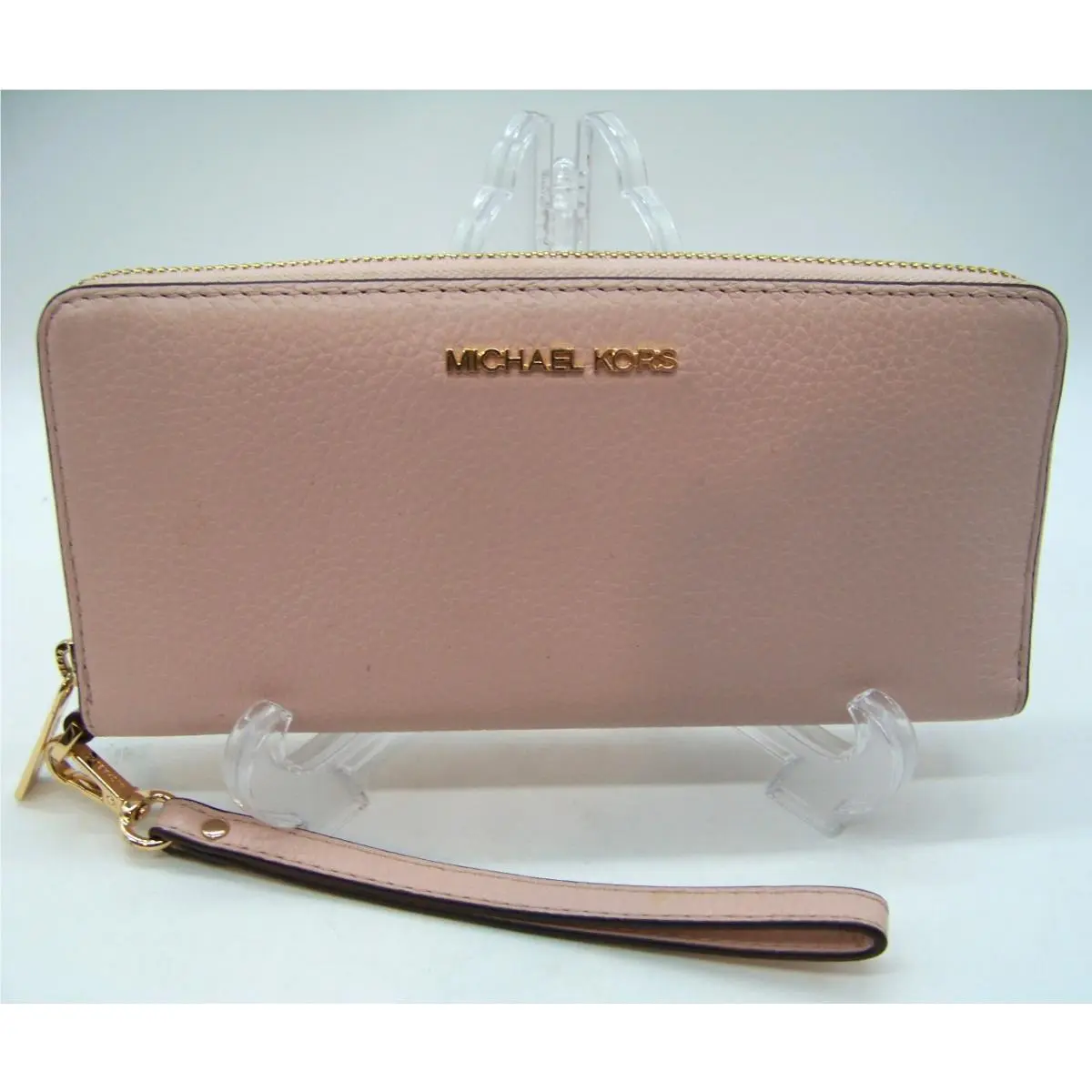 Michael Kors Jet Set Travel Large Blush Leather Continental Wallet Wristlet Nwot