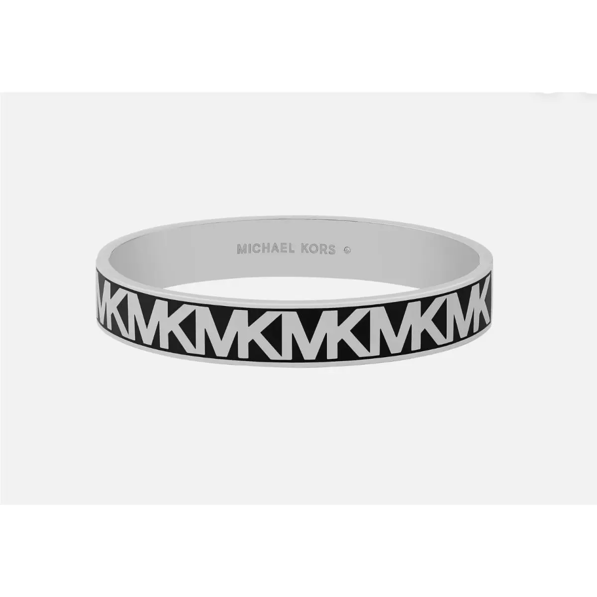 Michael Kors Bangle Bracelet MK Logo Women Silver/black MKJ8111040