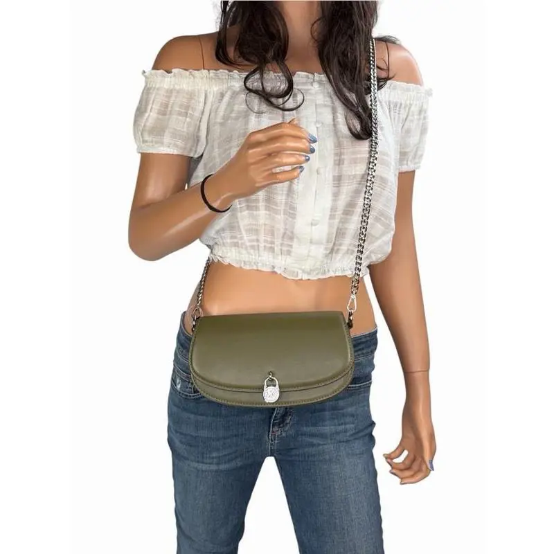 Michael Kors Mila Small Convertible Shoulder Flap Crossbody Bag Clutch Olive