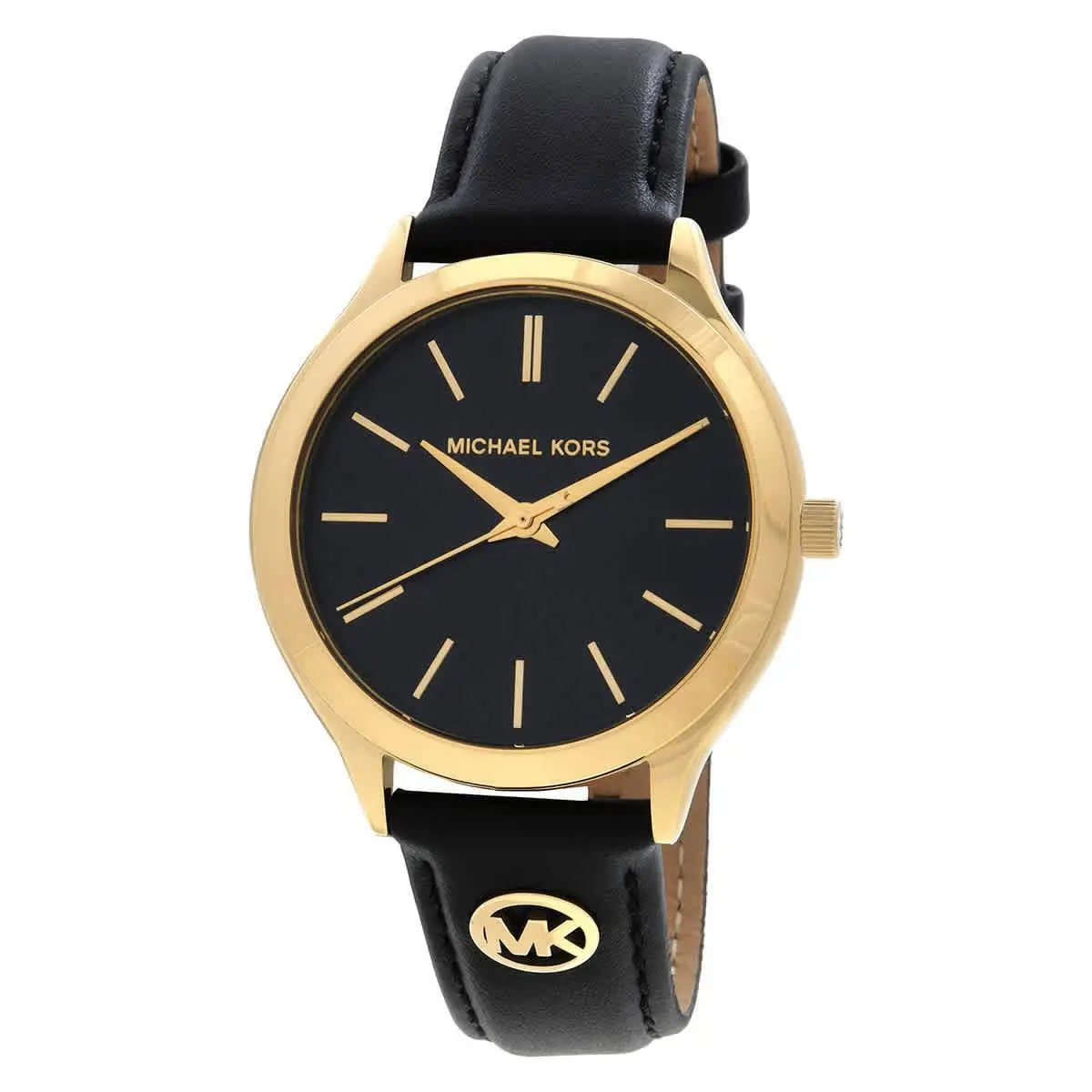 Michael Kors Slim Runway Quartz Black Dial Ladies Watch MK7553 - Black, Dial: Black, Band: Black