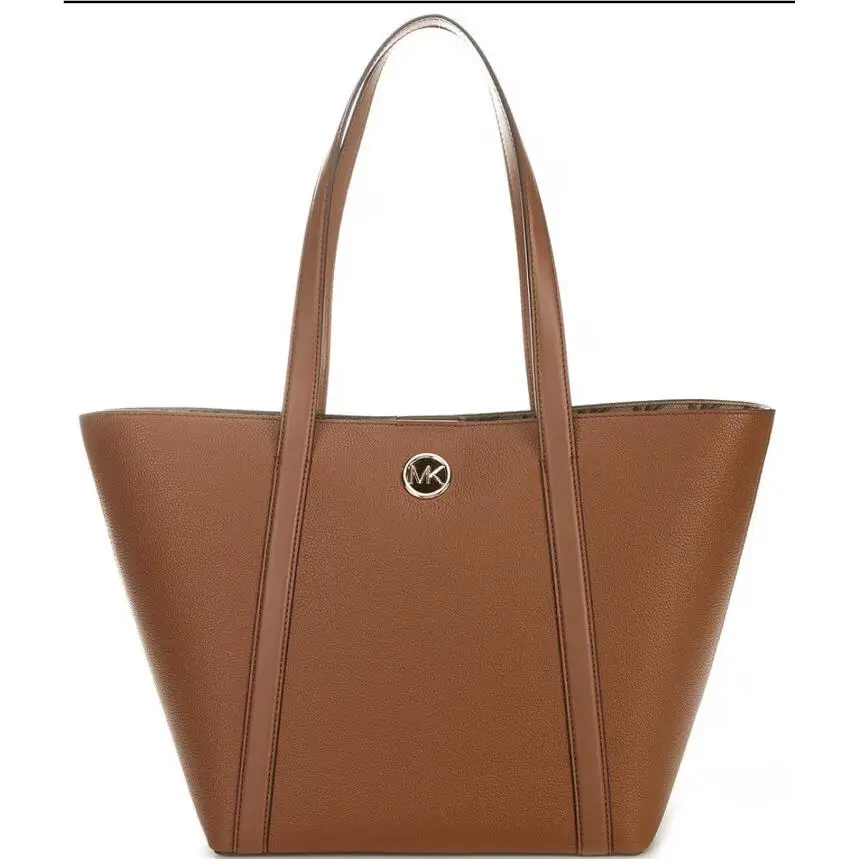 Michael Kors Hadleigh Large Leather Double Handle Tote Bag Color Luggage