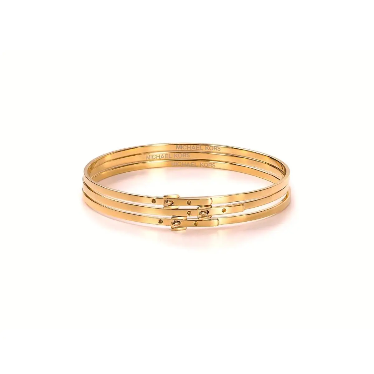 Michael Kors Rose Gold Tone Set OF 3 Belt Buckle Bangle MKJ1981