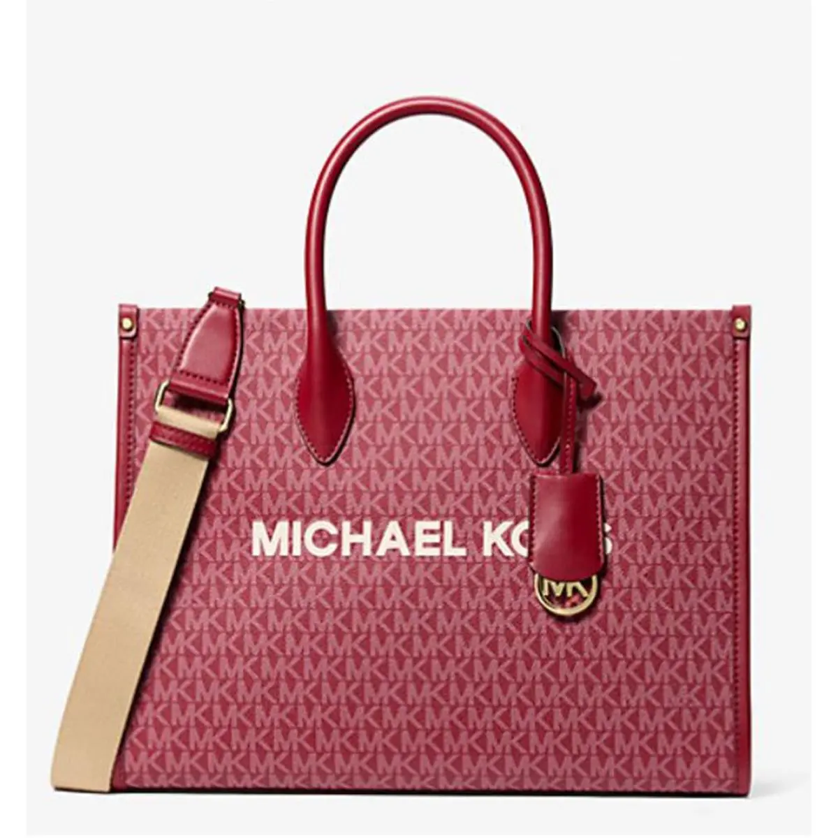 Michael Kors Outlet Mirella Medium Metallic Signature Logo Tote Bag 35F5G7ZT2V-C