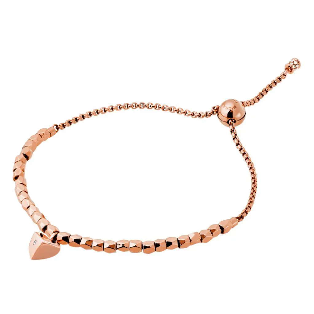 Michael Kors Women Rose Gold Heart Polished Platings Bracelet MKJ6594791 +mk Box