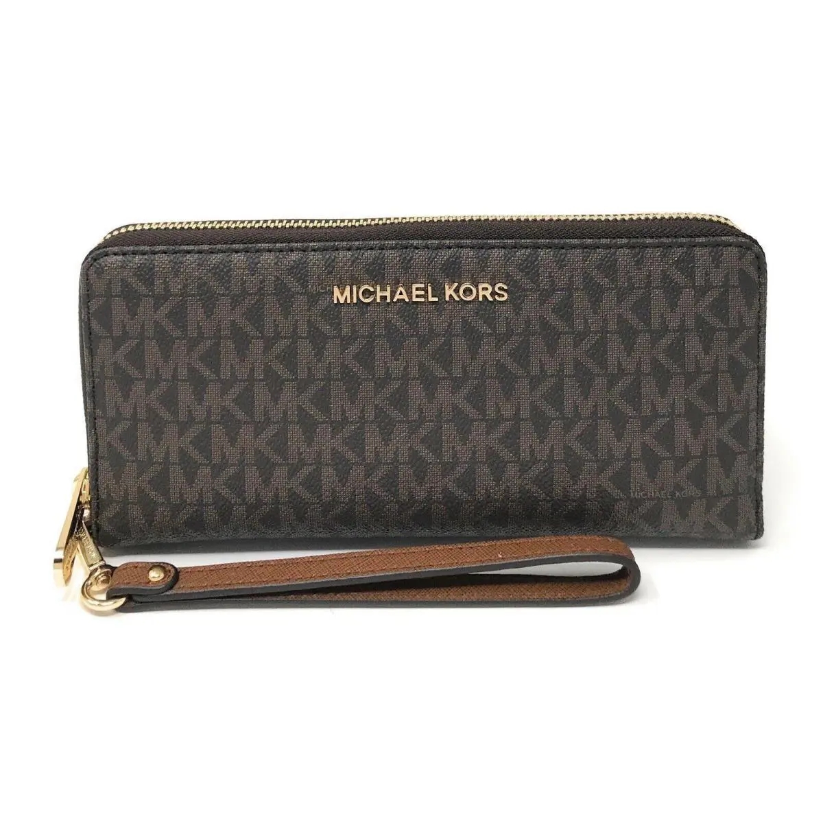 Michael Kors Jet Set Travel Continental Wristlet Wallet MK-35F8GTVT3B Brown