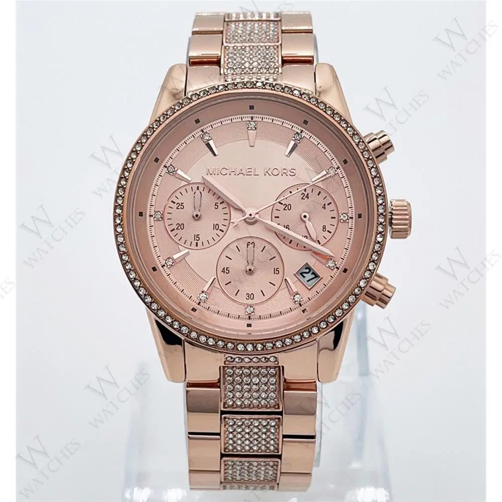 Michael Kors MK6485 Ritz Rose Gold Two Tone Bracelet Analog Quartz Women Watch
