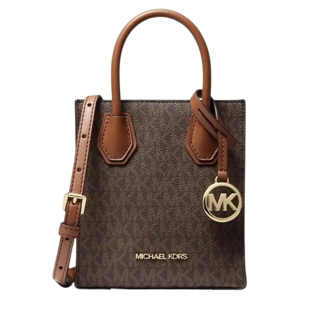Michael Kors Mercer Extra Small North South Shopper Crossbody - Exterior: Brown