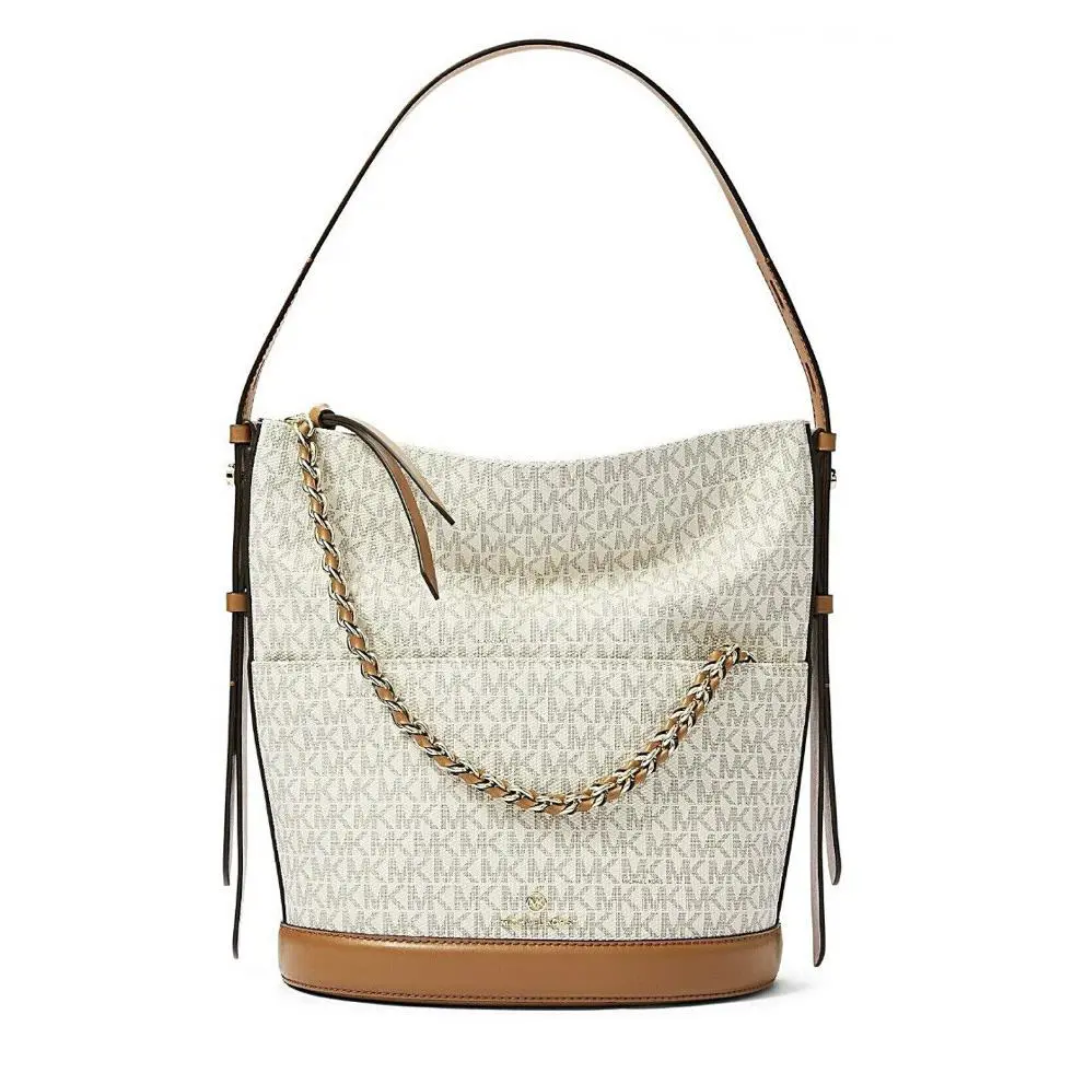 Michael Kors Reese Large Signature Shoulder Bag Vanilla/acorn/gold AU
