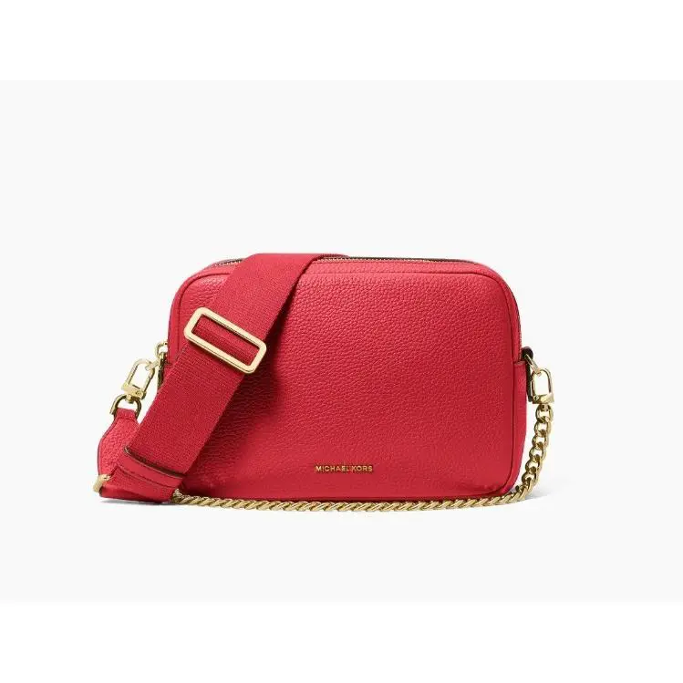 Bryant Double Zip Md Camera Crossbody Bag - Crimson by Michael Kors