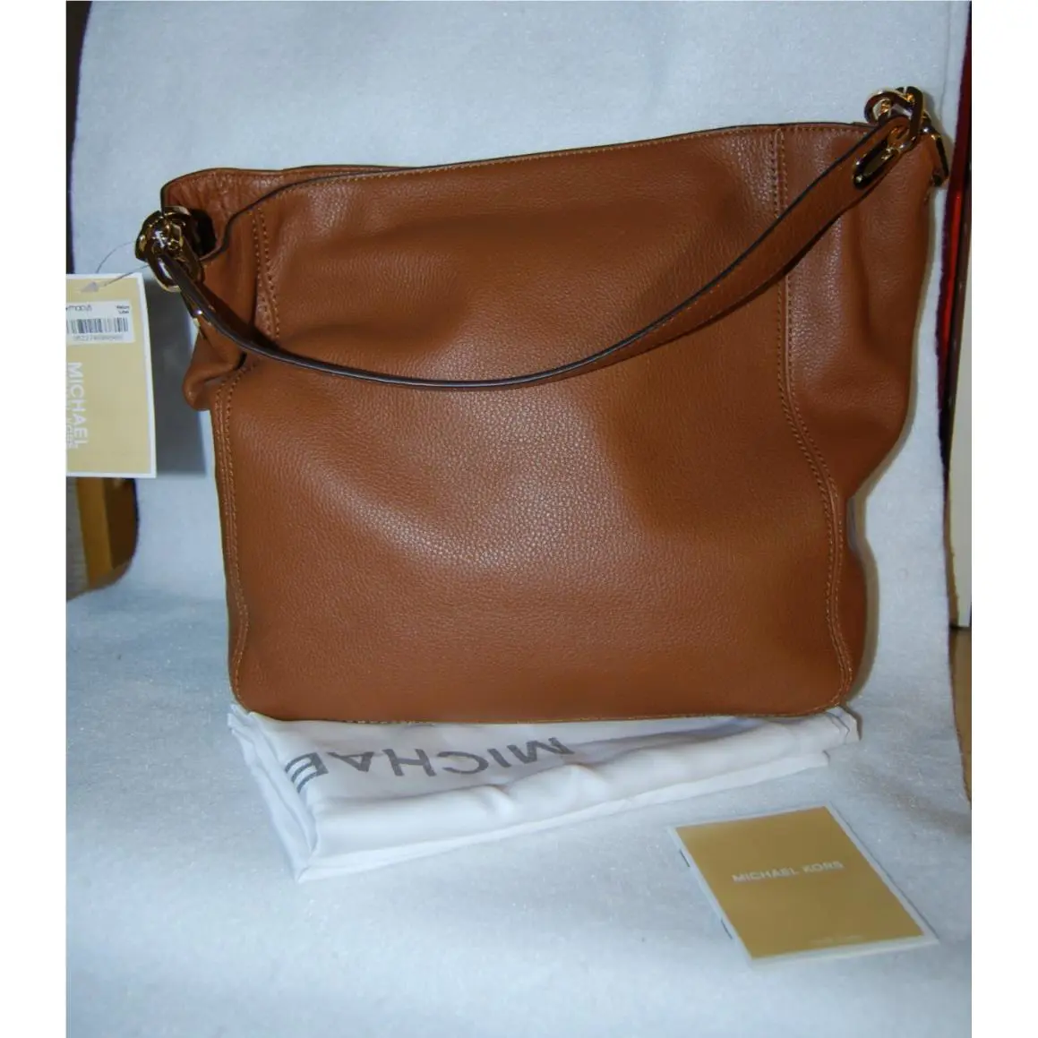 Michael Kors Fulton MD Leather Slouchy Shoulder Bag Brown w Dust Bag