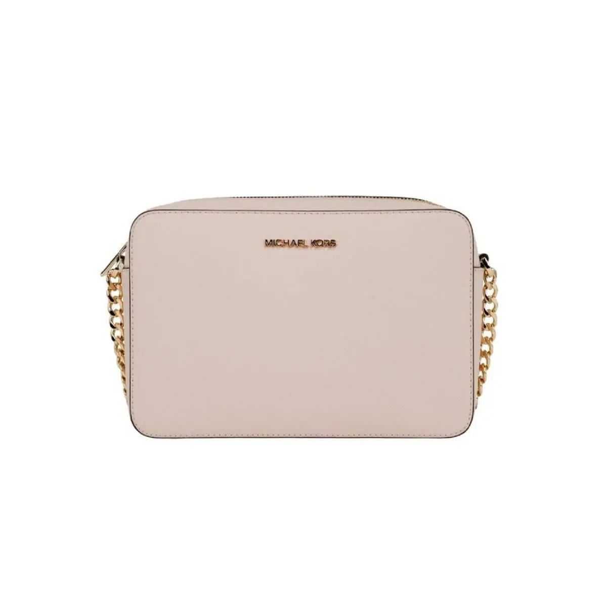 Michael Kors Jet Set Large East West Powder Blush Leather Crossbody Bag Handbag