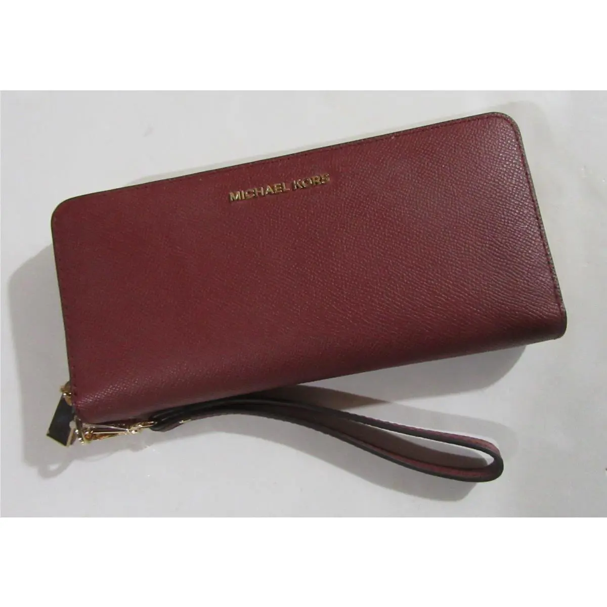 Michael Kors Jet Set Travel Continental Leather Wallet Brandy