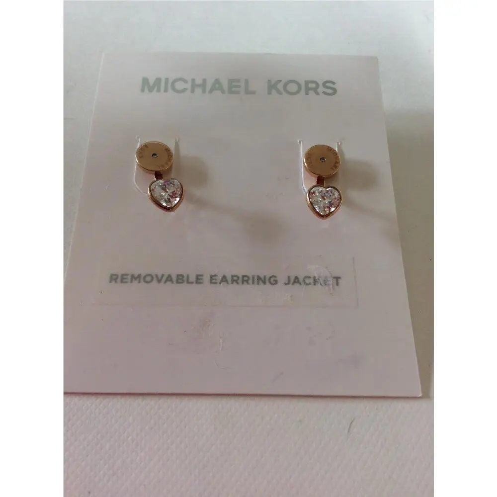 Michael Kors Modern Brilliance Rose Goldtone Heart Stud Jacket Earring 28