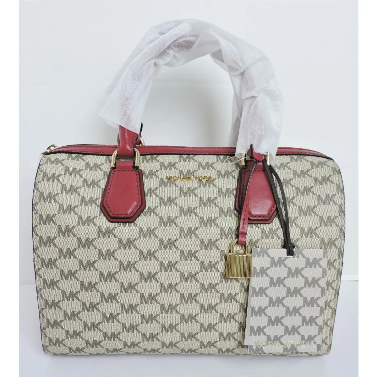 Michael Kors Mercer Medium Duffle Natural Cherry Hand Shoudler Bag