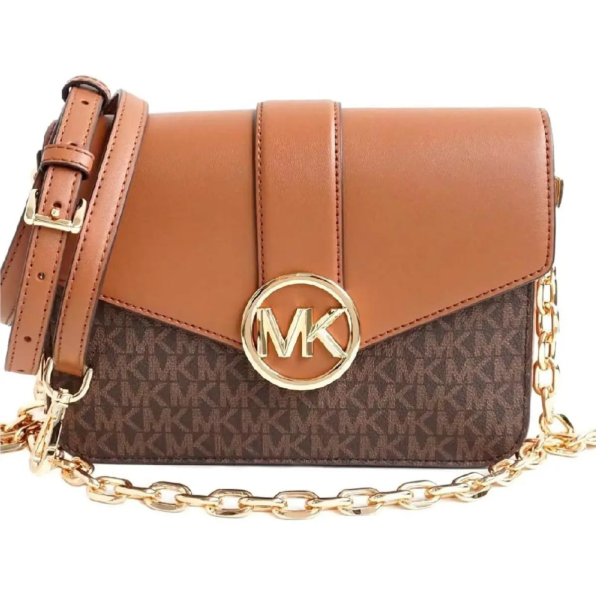 Michael Kors Carmen Medium Convertible Shoulder Bag Brown - Exterior: Brown