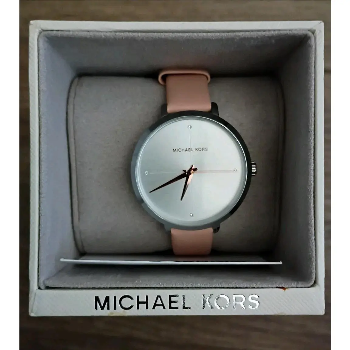 Michael Kors Charley Analog Silver Dial Blush / Pink Leather Watch MK2778