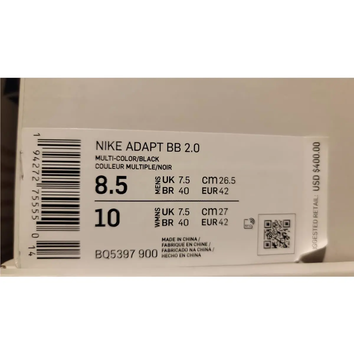 Nike shoes - Nike Adapt BB - Adapt - BQ5397 900 - Multi-Color Black (UPC: 194272755550) 7