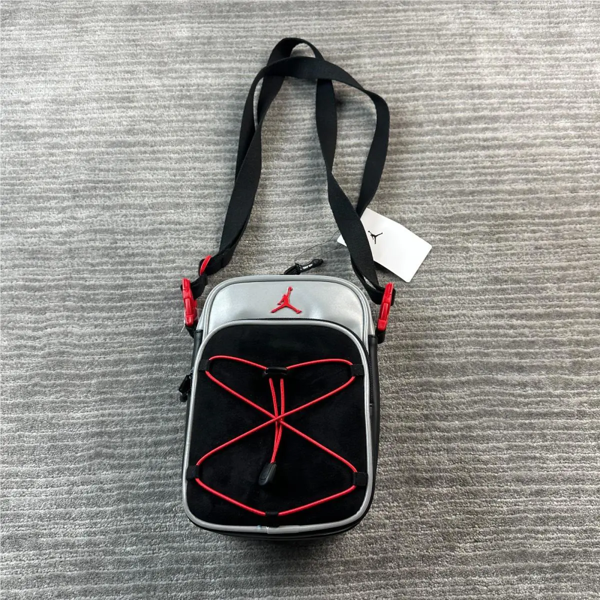 Jordan Festival Crossbody Bag 1L Black/grey/red Synthetic Leather MA0922-R69