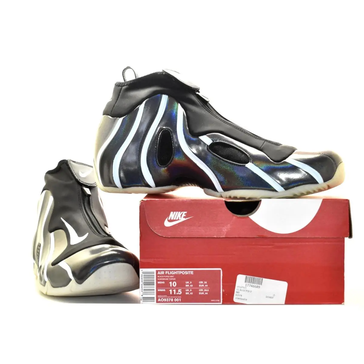 C0 Nike Air Flightposite Black/topaz Mist Shoes AO9378-001 Size 10