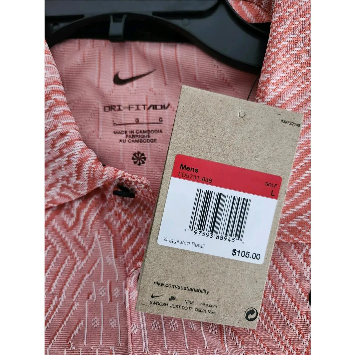 Nike clothing - Nike ADV Polo - ADV Polo - FD5731838 - Guava Ice (UPC: 0197593891624) 2