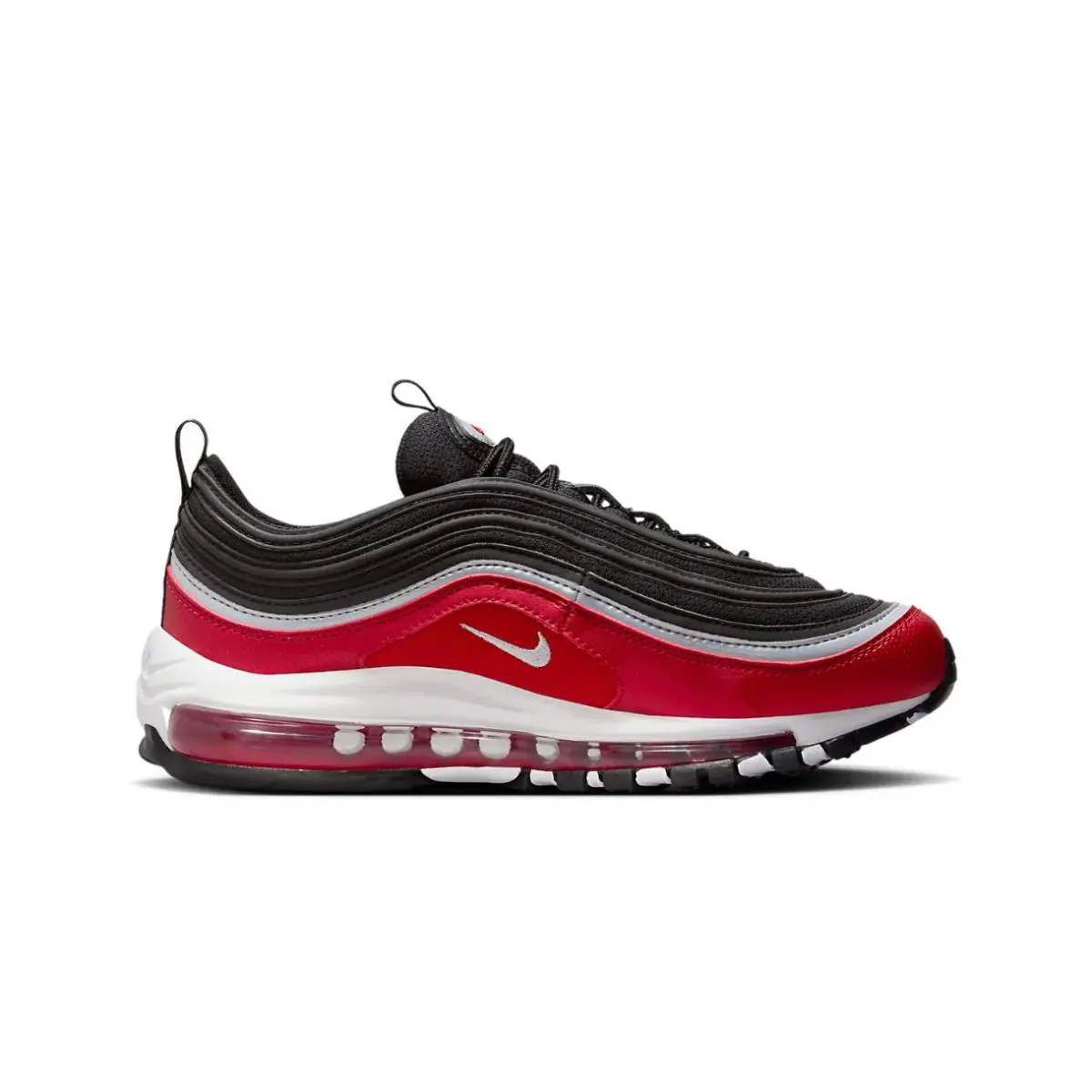 Nike Air Max 97 SE Black Silver Varsity Red GS FB3245-001 Size 4Y - Black