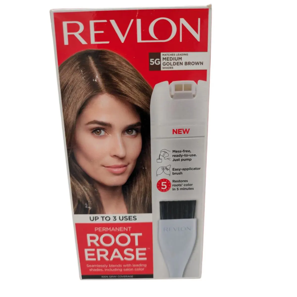 Revlon Root Erase 5G Medium Golden Brown 3.2 oz Hair Coloring Check Pic Dates