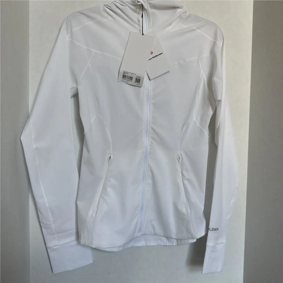 Lululemon Mist Over Windbreaker Hooded Lightweight Jacket Size 10 White