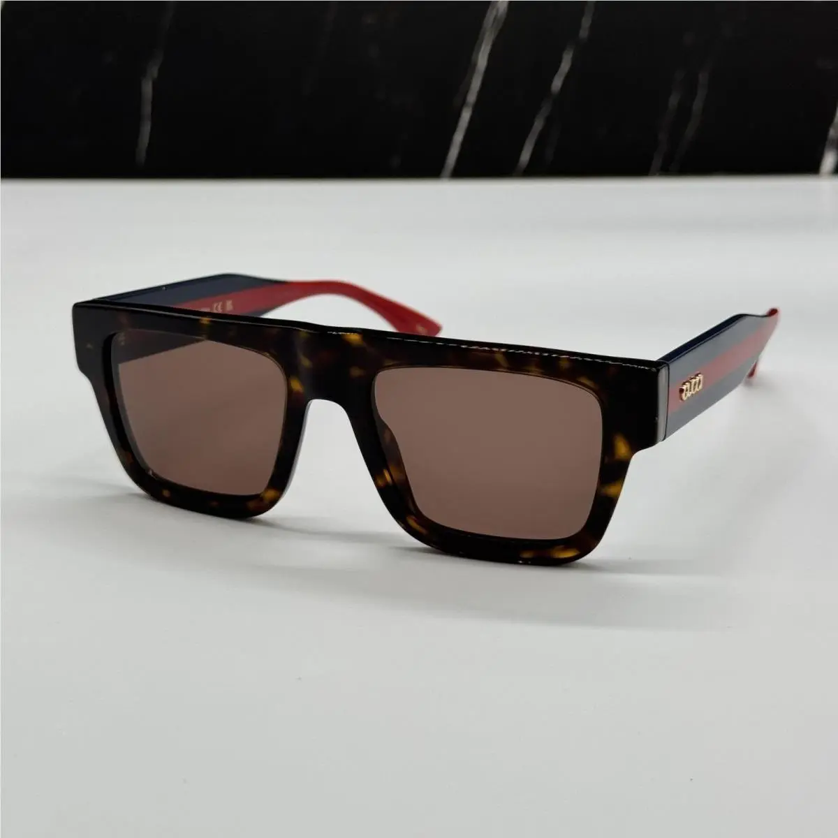GG1868S 002 Havana Blue Red Unisex Sunglasses  by Gucci