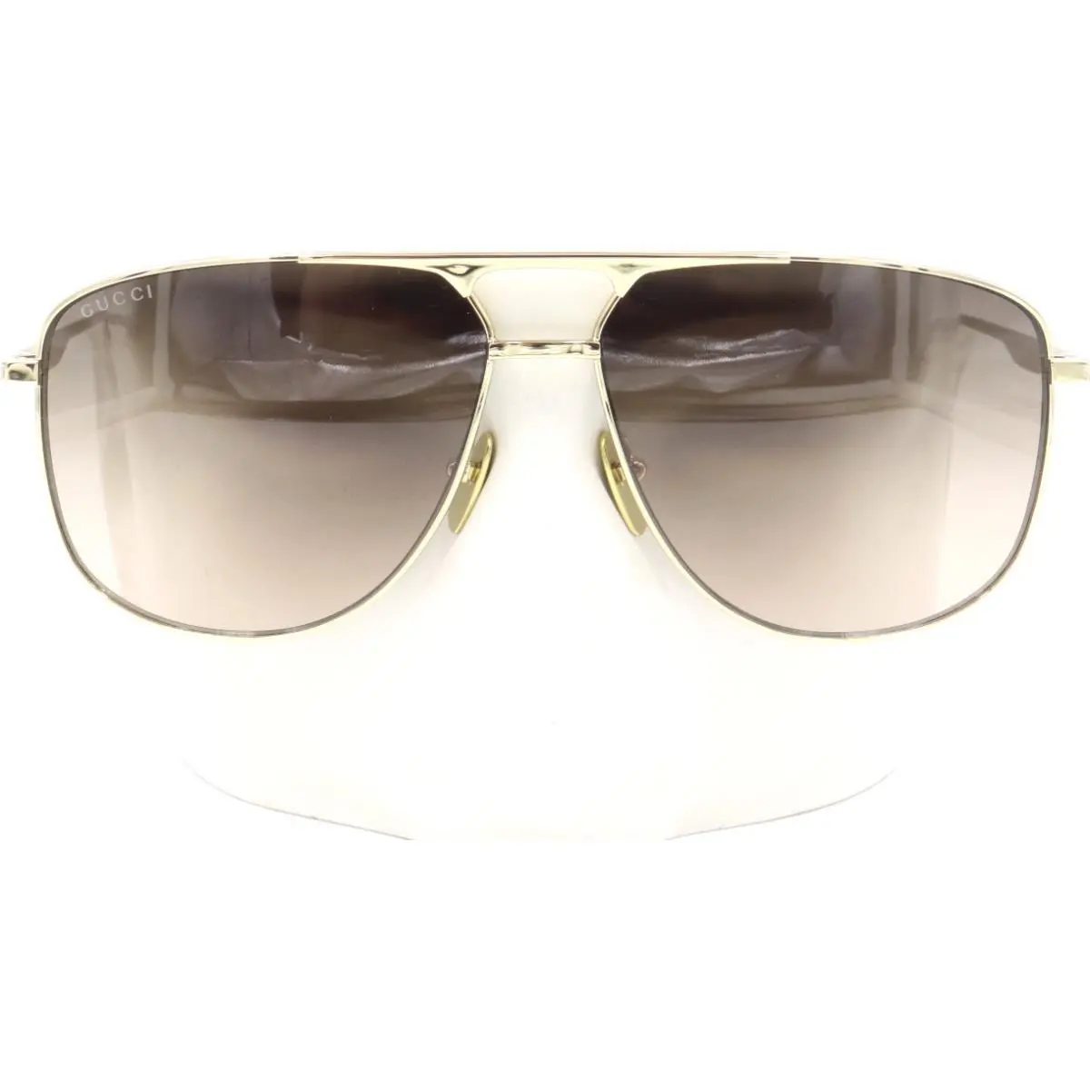 Gucci Gold Tone Aviator Brown Gradient Sunglasses GG0336S 001 60