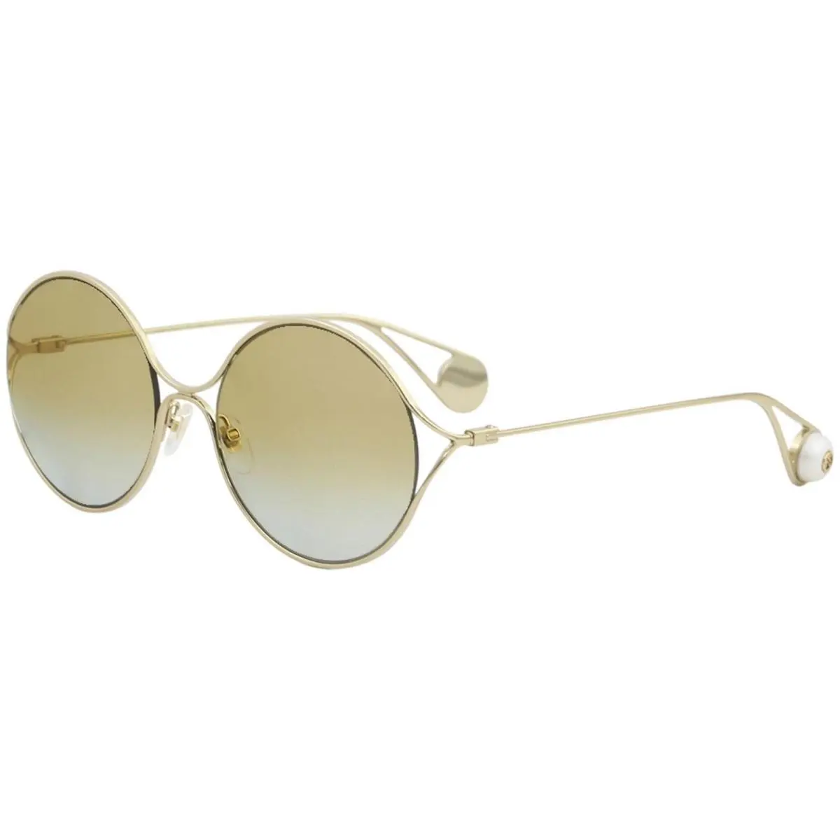 Gucci Women`s GG0253S GG/0253/S 005 Gold/multicolor Round Sunglasses 58mm