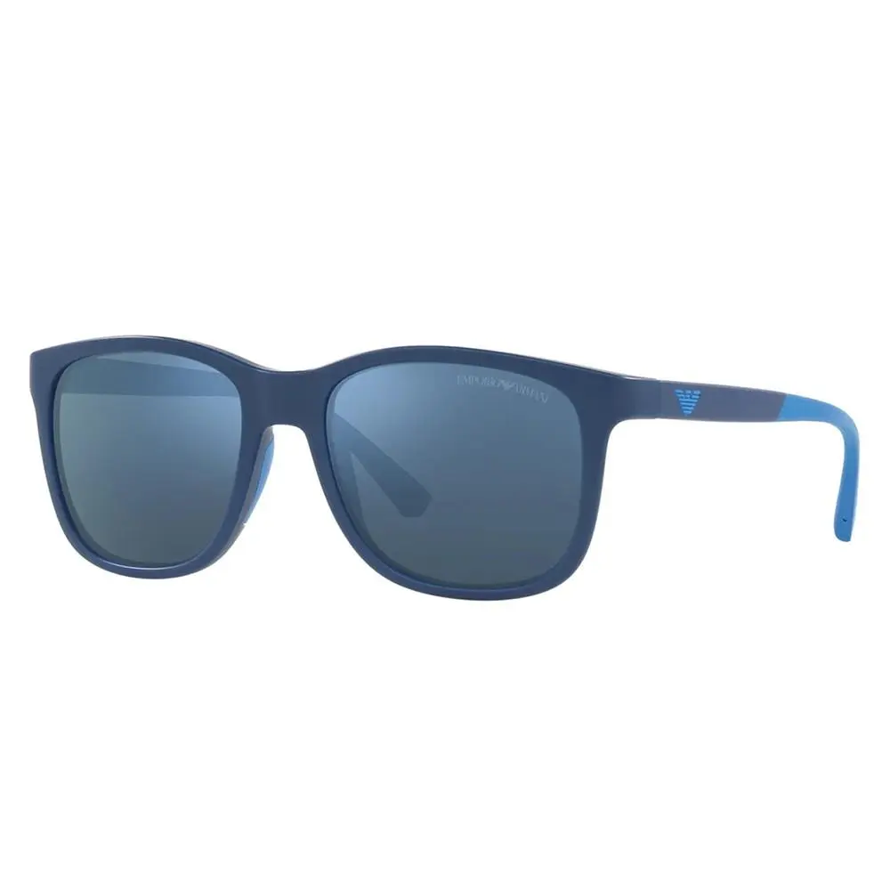 Emporio Armani EK 4184 508855 Matte Blue Plastic Sunglasses Blue Mirror Lens