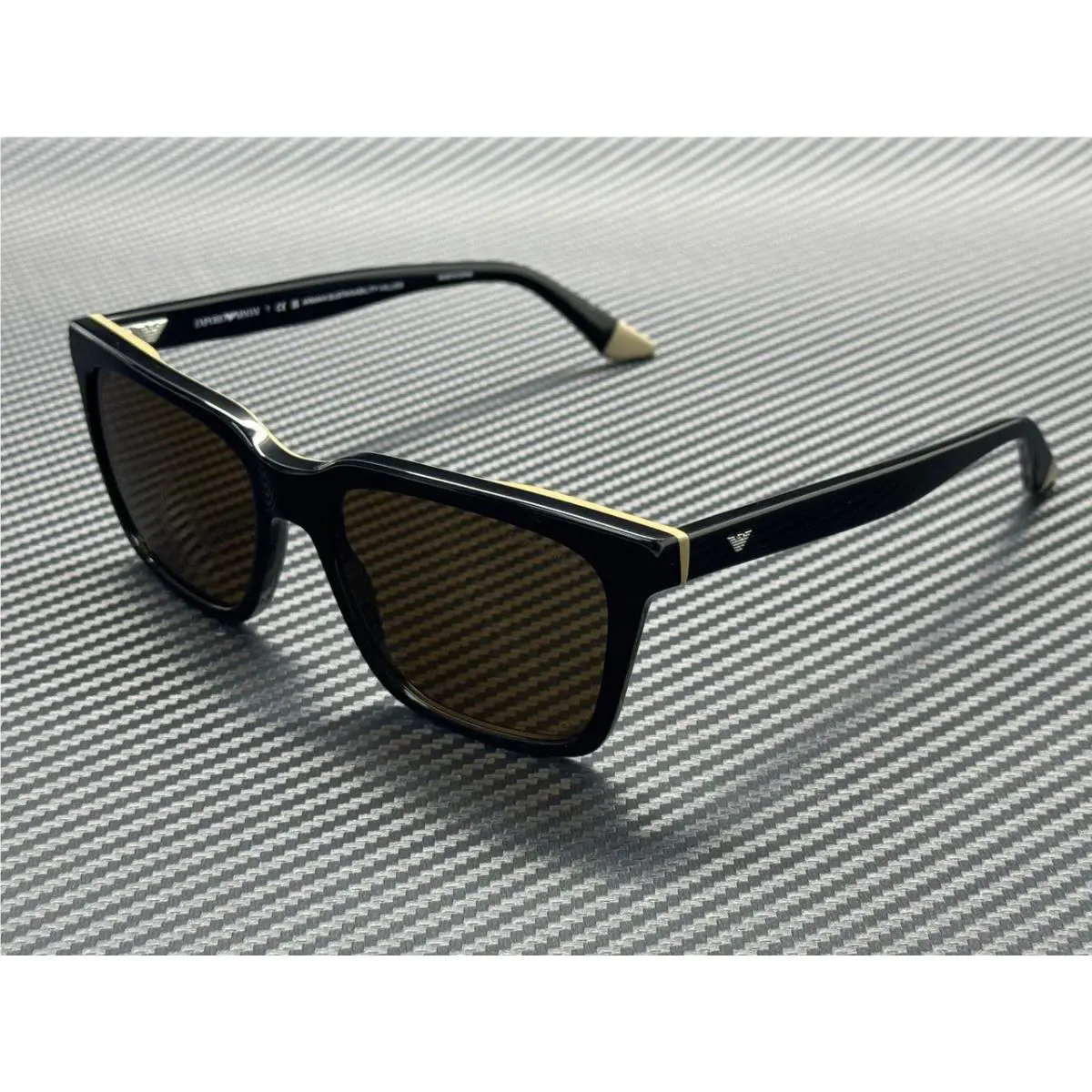Emporio Armani EA4260 631373 Shiny Black Brown Men`s 55 mm Sunglasses
