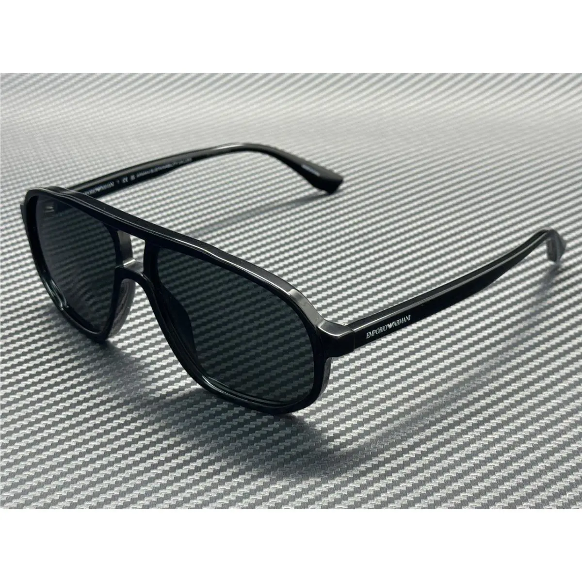 Emporio Armani EA4263U 501787 Shiny Black Dark Grey Men`s 57 mm Sunglasses