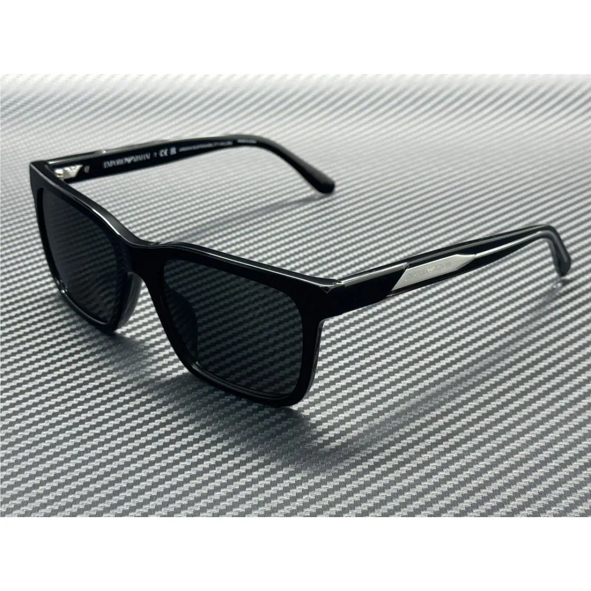 Emporio Armani EA4262U 501787 Shiny Black Dark Grey Men`s 57 mm Sunglasses