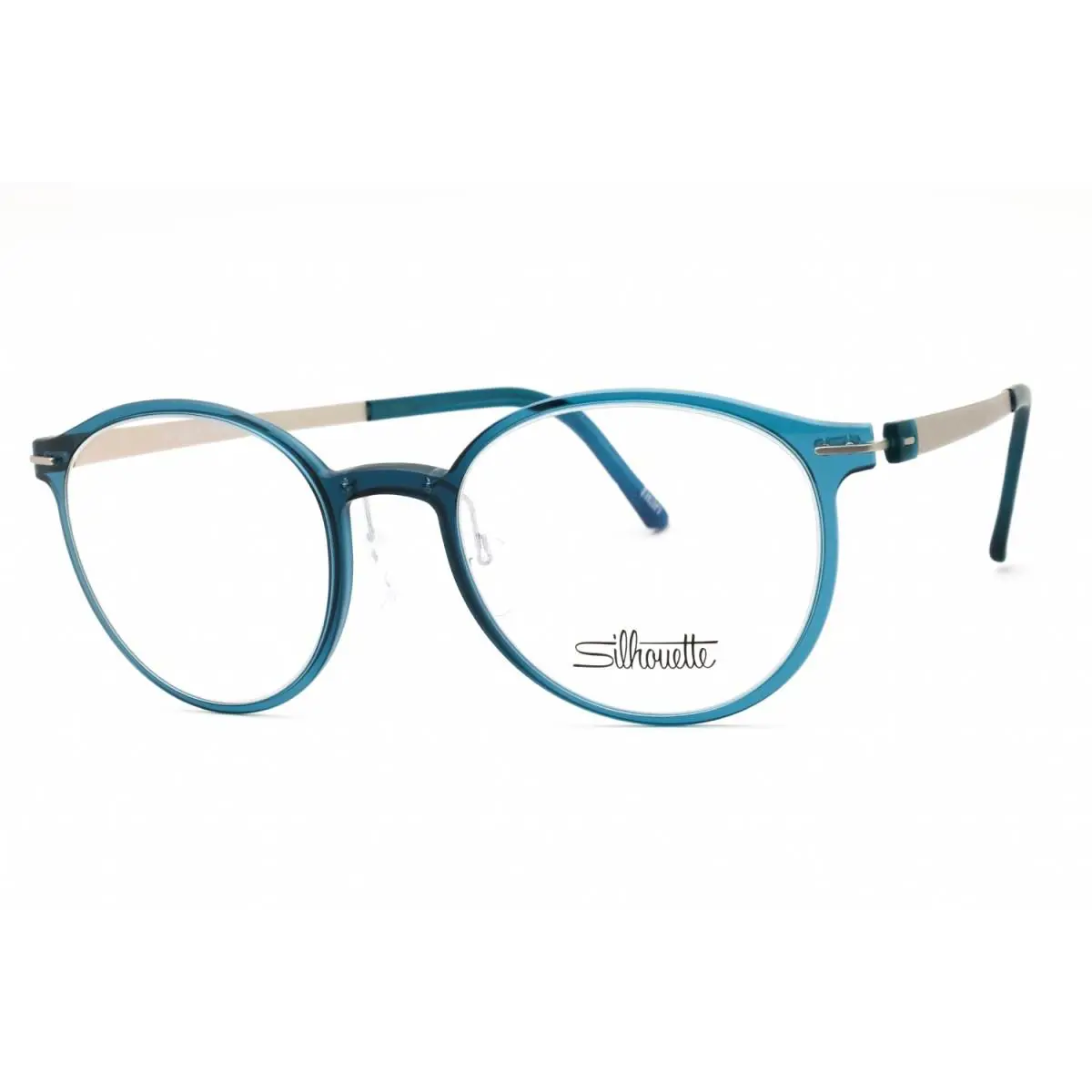 Silhouette Infinity View 2923/75 5102 Blue Steel Transparent - Frame: Blue Steel Transparent Shiny/Rhodium Silky Matte, Lens: Clear Demo Lenses, code: 5102