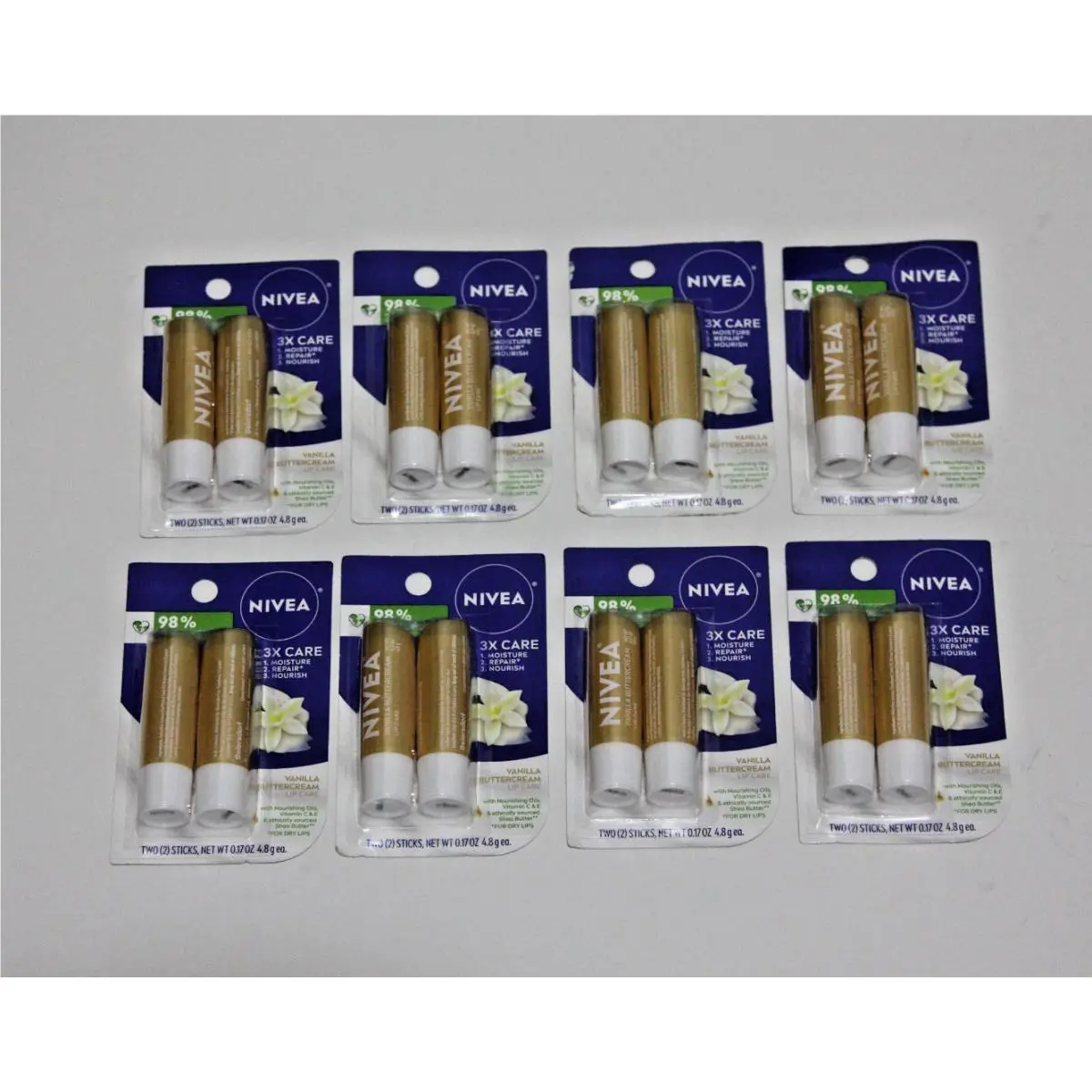16 Nivea Vanilla Buttercream Lip Care Lip Balm Vitamin C E Shea Butter Dry Lip