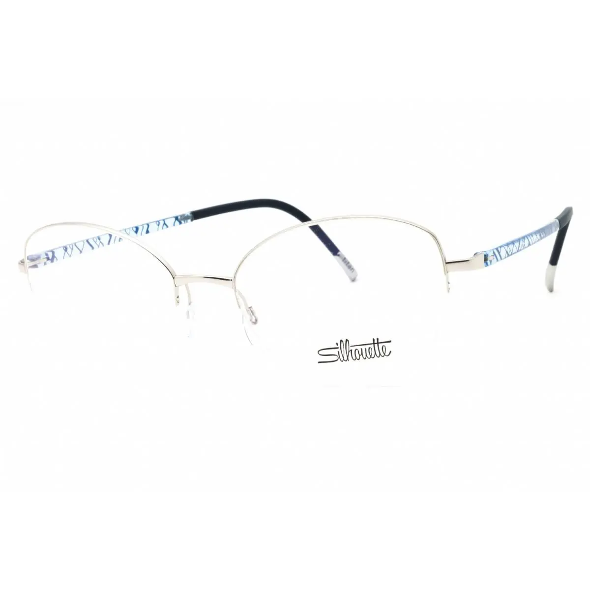 Illusion Nylor 4560/75 7000 Rhodium Shiny/sky Blue Shiny with Sky by Silhouette