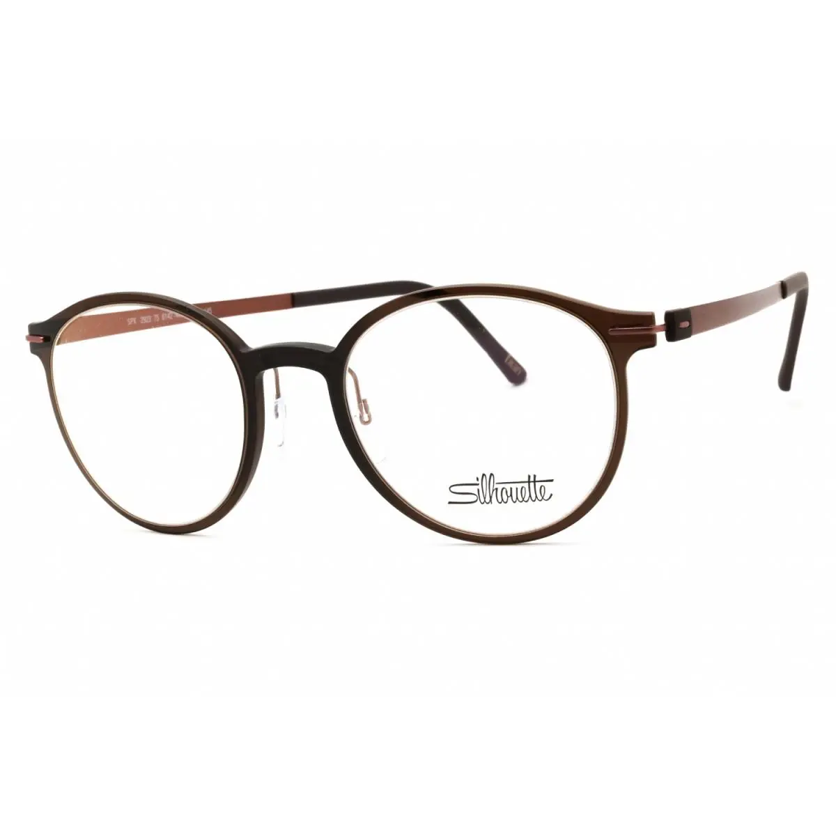 Silhouette Infinity View 2923/75 6142 Brown Shiny/brown Silky Matte 49mm - Frame: Brown Shiny/Brown Silky Matte, Lens: Clear Demo Lenses, code: 6142