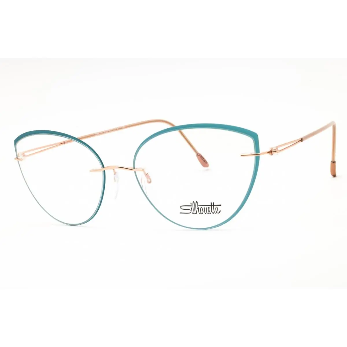 Silhouette Lite Spirit Accent 5566/75 3532 Rose Gold/teal 57mm Eyeglasses
