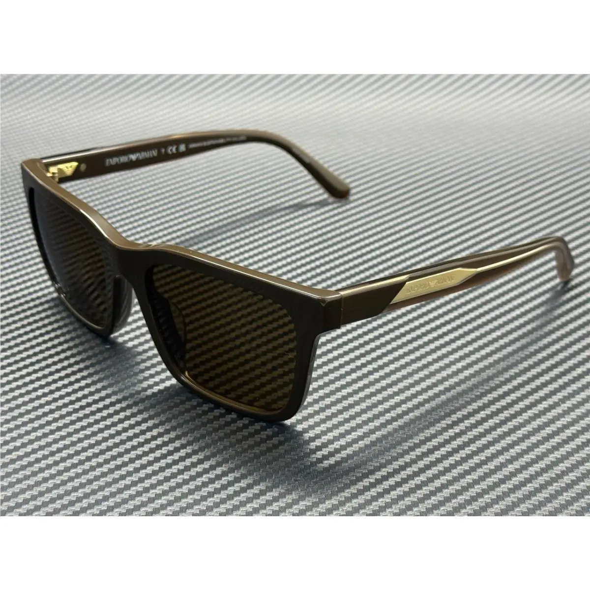 Emporio Armani EA4262U 630773 Shiny Brown Men`s 57 mm Sunglasses